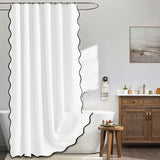 WellenGlanz Luxus-Duschvorhang – Wasserdichter Vorhang mit elegantem Wellensaum