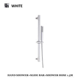 Brausestangen Set Edelstahl – Wand Duschsystem | Höhenverstellbar | Handbrause mit Schlauch