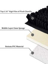 Samtweich Komfort-Chenille-Badematte – Rutschhemmend, flauschig weich und saugstark