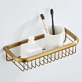KaiserBronze Antik Messing Bad-Set – 5-teiliges Badezimmer Zubehör mit WC-Bürstenhalter