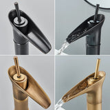 AntikFlow Waschtischarmatur Bronze – Wasserfall Wasserhahn Messing | Einhebel Mischer | Klassisches Badezimmer Highlight