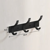 UrbanElegance 8-Haken Wandgarderobe – Schwarze Aluminium-Kleider- & Handtuchhalter