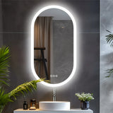 Luminara Eleganter Ovalspiegel mit Beleuchtung und Antibeschlag | 50 x 80 cm