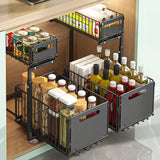 Küchenregal Ausziehbar Unter Spüle – 2-stöckiger Aufbewahrungskorb | Schrank Organizer | Platzsparendes Design
