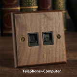 VintageWalnut Lux Switch – Massivholz Wandschalter