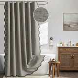 WellenGlanz Luxus-Duschvorhang – Wasserdichter Vorhang mit elegantem Wellensaum