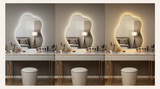 LumaForm LED-Designer-Wandspiegel – Skandinavischer Minimalismus mit Unregelmäßiger Form für Bad, Schlafzimmer & Wohnzimmer