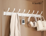 UrbanElegance 8-Haken Wandgarderobe – Schwarze Aluminium-Kleider- & Handtuchhalter