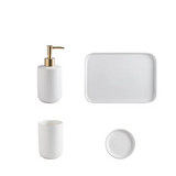 Nordica Elegantes Keramik-Badezimmerset – 4-teiliges Hygieneset  mit Zahnbürstenhalter