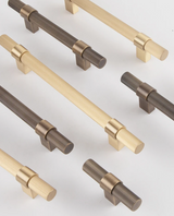 LineaLux Gold – Premium Möbelgriff aus Massivmessing in Antik & Gebürstetem Gold