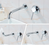 GoldFlex Wandarmatur Waschbecken – Drehbarer Wasserhahn Messing | Gebürstetes Finish | Moderne Mischbatterie
