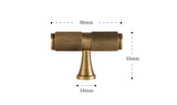 BrassLine Massiver Möbelgriff – Antik-Messing Diamond-Cut T-Bar