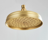 GoldFlow Regendusche Duschkopf – Messing Duschbrause Rund | Gebürstete Oberfläche | Spa Erlebnis Zuhause