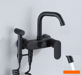StrahlPro Wandmischbatterie in Schwarz aus Messing
