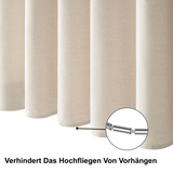 CasaVerde Premium Duschvorhang – Wasserdicht & Luxuriöses Kunstleinen – Sandbeige