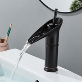 AntikFlow Waschtischarmatur Bronze – Wasserfall Wasserhahn Messing | Einhebel Mischer | Klassisches Badezimmer Highlight
